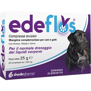 Shedir Pharma Vet Edeflos Mangime Complementare per Cani e Gatti 20 Compresse - Supporta il Normale Drenaggio dei Liquidi Corporei