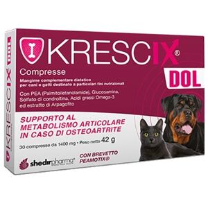 Shedir Pharma Vet Krescix Dol Mangime Complementare per le Articolazioni del Cane 30 Compresse - Sostegno Naturale per la Mobilità