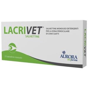 Aurora Licensing Srl Lacrivet Salviettine Monouso Detergenti Zona Perioculare per Cani e Gatti 15 Pezzi - Igiene e Cura degli Occhi