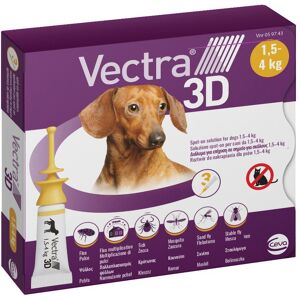 Ceva Salute Animale Spa Vectra 3d Soluzione Spot-on Per Cani 1,5/4kg 3 Pezzi - Protezione Antiparassitaria Efficace