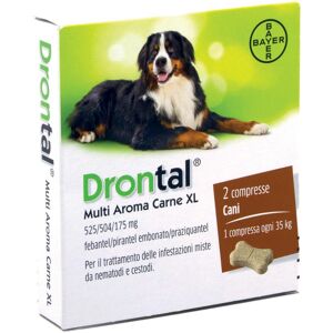 Vetoquinol Drontal Multi Aroma Carne XL 2 Compresse - Antiparassitario per Cani di Taglia Grande, Trattamento delle Infestazioni Miste