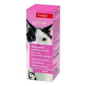 Candioli Ist.Profil.E Farm.Spa Optivet Soluzione Detergente Oculare per Cani e Gatti 50ml - Detergente per gli Occhi dei Tuoi Animali Domestici