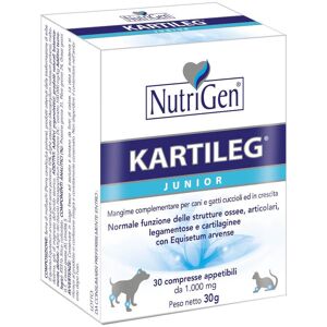 Nutrigen Italia Srl Kartileg Junior Mangime Complementare Cani/Gatti 30 Tavolette - Supporto Articolare per Animali Giovani