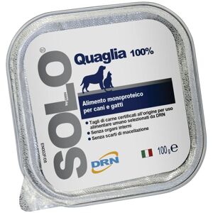 Drn Srl Solo Quaglia 100% - Cani e Gatti - 100g - Alimento Naturale per Animali