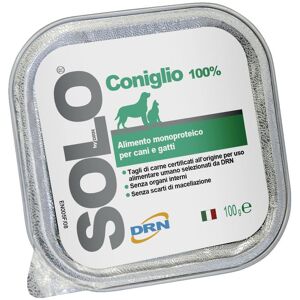 Drn Srl Solo Coniglio 100% - Cani e Gatti - 100g - Alimento Naturale per Animali