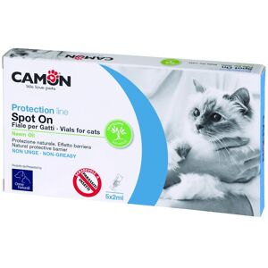 Camon Spa Spot-On Antiparassitario Olio di Neem per Gatti 5 Fiale da 2ml - Protezione Naturale contro Zecche e Pulci