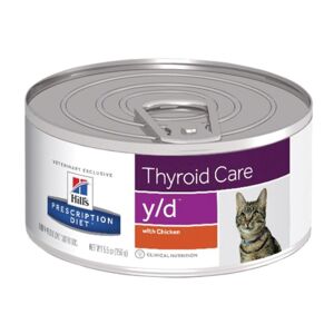Hill'S Pet Nutrition Srl Thyroid Care Y/D Disturbi Endocrini Cibo Umido con Pollo per Gatti - Lattina da 156g