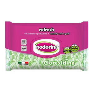 Pet Village Srl Inodorina Refresh Salviette Detergenti alla Clorexidina per Animali 40 Pezzi - Pulizia Efficace per Cani e Gatti