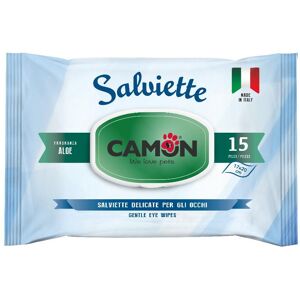 Camon Spa Salviette Detergenti Occhi per Cani e Gatti - 15 Pezzi - Igiene Oculare Facile e Sicura