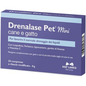 Nbf Lanes Vet Drenalase Pet Mini Cane 20 Compresse - Integratore per il Drenaggio Liquidi