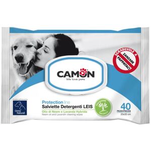 Camon Spa Salviette Detergenti per Cani e Gatti Leis - 40 Pezzi - Pulizia Igiene Oculare Animale Domestico