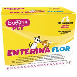 Buona Spa Societa' Benefit Enterina Flor Mangime Complementare - 100 Compresse per Cani e Gatti - Supporto Digestivo e Intestinale