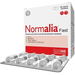 Innovet Italia Srl Normalia Fast Medicinale per l'Intestino di Cani e Gatti 100 Capsule Monodose - Supporto Digestivo per Animali Domestici