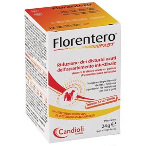 Candioli Ist.Profil.E Farm.Spa Florentero Fast Mangime Complementare per Cani e Gatti - 12 Compresse Appetibili, Integratore Digestivo per Animali