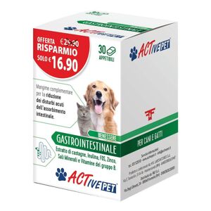 F&f Srl Active Pet Gastrointestinale - Marca XYZ - Integratore per la Salute Digestiva degli Animali - 30 Compresse