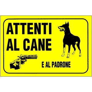 LETTERFIX Cartello segnaletico Attenti al cane e al padrone pvc x 30 cm