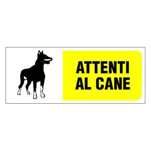 LETTERFIX Cartello segnaletico Attenti al cane pvc x 14 cm