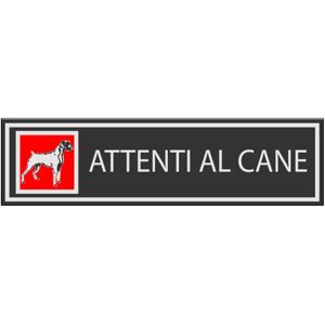 LETTERFIX Cartello segnaletico Attenti al cane pvc x 14 cm