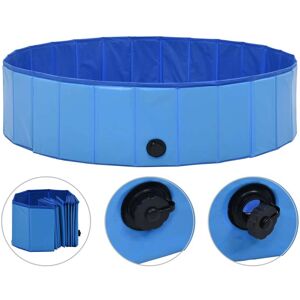 vidaXL Piscina per Cani Pieghevole Blu 120x30 cm in PVC