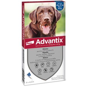 Advantix Spot-On Per Cani Oltre 25 kg Fino a 40 kg 6 Pipette Monodose
