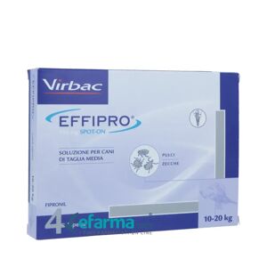 EFFIPRO Virbac Spot-On Antiparassitario Cani Taglia Media 10-20 Kg 134 mg 4 Pipette