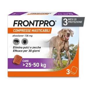 Frontpro Contro Pulci E Zecche Per Cani 25-50 Kg 3 Compresse Masticabili