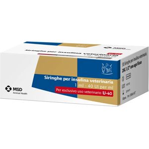 MSD ANIMAL HEALTH MSD Siringa Per Insulina Veterinaria Con Ago 29G 40 ui/ml 30 Pezzi