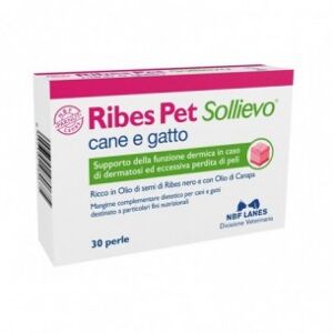 Nbf Italia Ribes Pet Sollievo 30 perle - Mangime complementare per dermatosi di cani e gatt