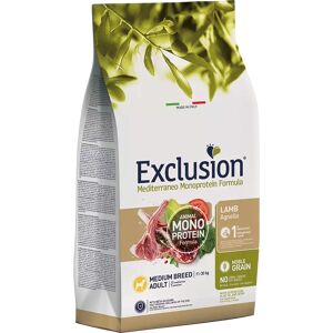 EXCLUSION Cane Mediterraneo Monoprotein Adulto Medium Agnello 12 Kg 12.00 kg