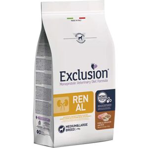 EXCLUSION Cane Monoprotein Veterinary Diet Renal Adulto Medium&Large; Maiale, Sorgo&Riso; 2 kg 2.00 kg