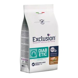 EXCLUSION Cane Monoprotein Veterinary Diet Diabetic Adulto Medium&Large; Maiale, Sorgo&Piselli; 2 kg 2.00 kg