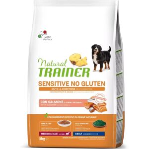 Trainer - Nova Food Natural Trainer Sensitive No Gluten Cane Adulto Medium e Maxi Salmone 3 Kg 3.00 kg