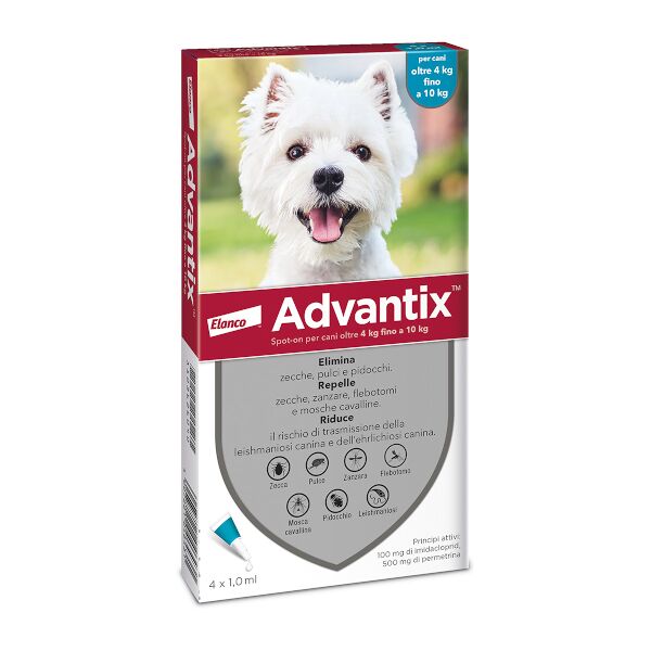 elanco italia spa advantix spot on 4 pipette 1ml 4-10 kg