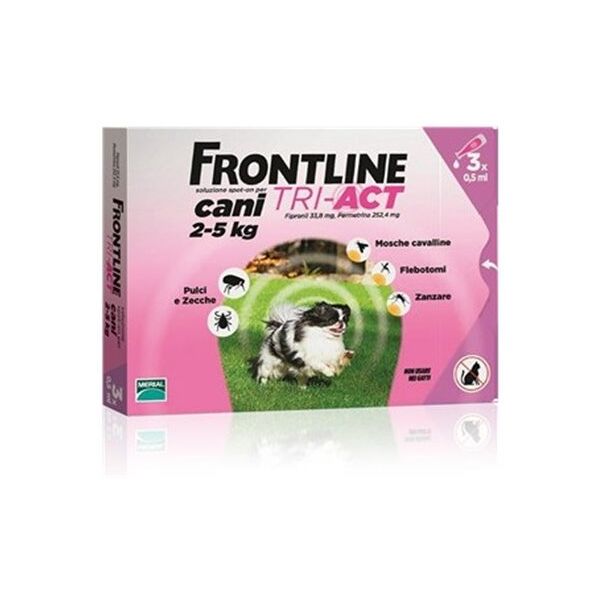 boehringer vet frontline frontline tri act 3 pipette 0,5 ml per cani 2 - 5 kg