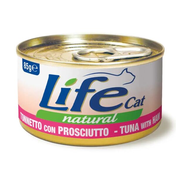 life pet care natural cat lattina multipack 24x85g tonno con prosciutto