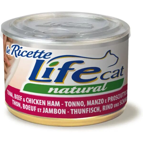 life pet care natural cat lattina multipack 24x150g tonno con manzo