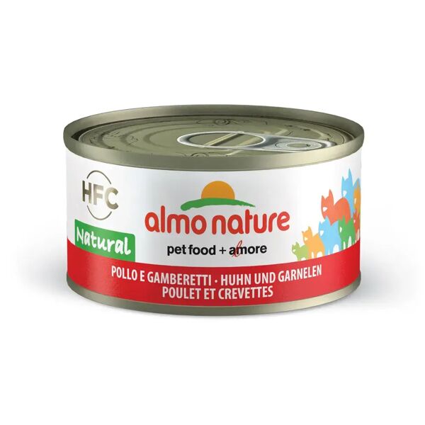 almo nature hfc natural cat lattina multipack 24x70g pollo e gamberetti