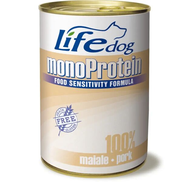 life pet care dog monoprotein lattina 400g maiale