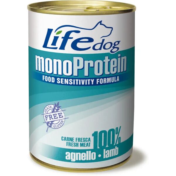 life pet care dog monoprotein lattina 400g agnello