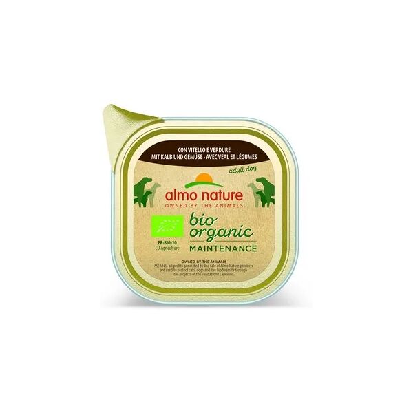 almo nature bio organic maintenance dog vaschetta multipack 32x100g vitello e verdura