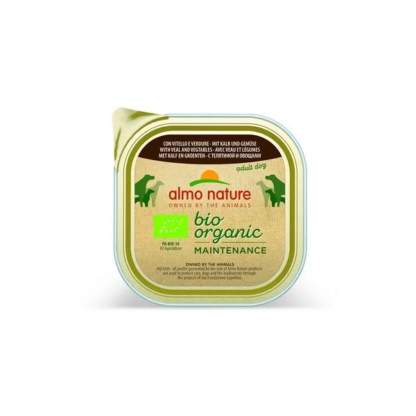 almo nature bio organic maintenance dog vaschetta multipack 9x300g vitello e verdura