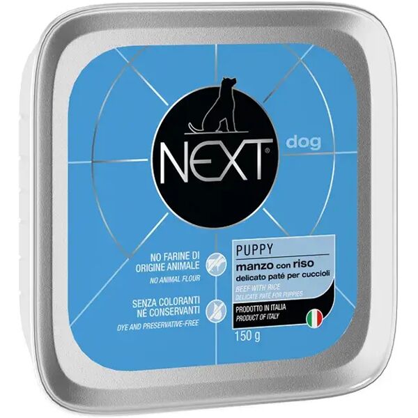 next puppy vaschetta multipack 22x150g manzo con riso