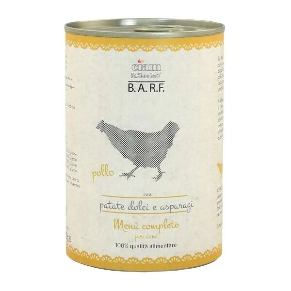 drclauders barf dr.clauder's b.a.r.f. dog lattina 400g pollo con patati dolci e asparagi