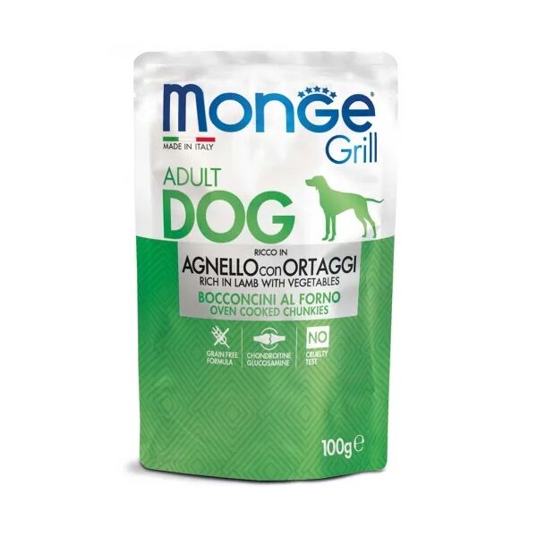 monge grill dog busta multipack 24x100g agnello e ortaggi