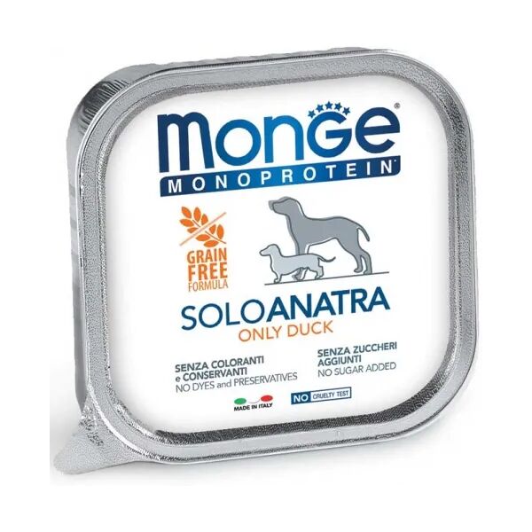 monge monoprotein solo vaschetta multipack 24x150g anatra