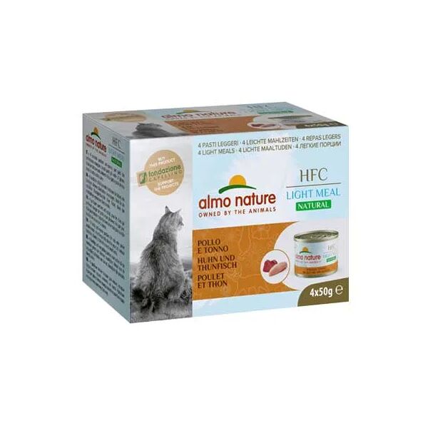 almo nature hfc light meal natural cat lattina multipack 4x50g pollo e tonno