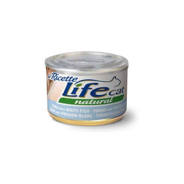 life pet care natural cat lattina multipack 24x150g tonno e pesce bianco