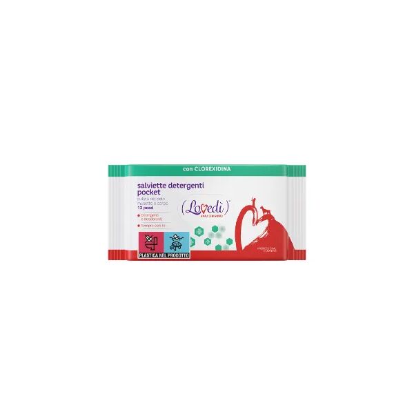 lovedi salviette detergenti pocket 12pz clorexidina