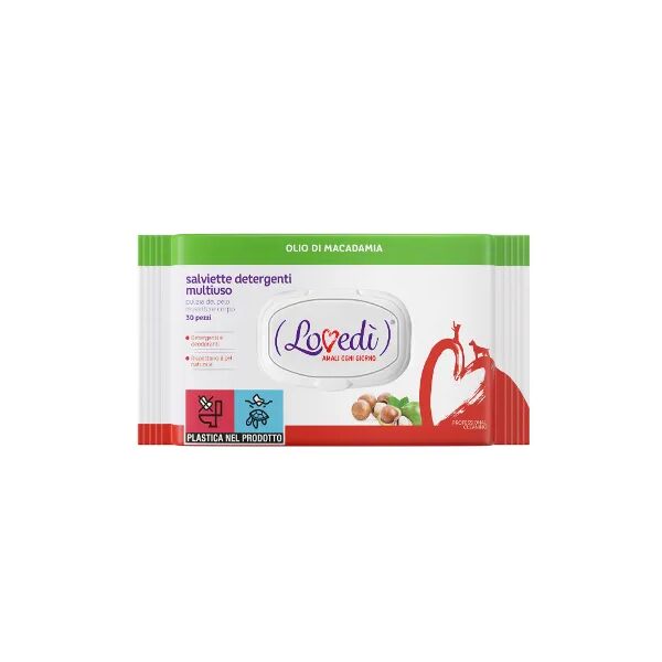 lovedi salviette detergenti multiuso 30pz macadamia