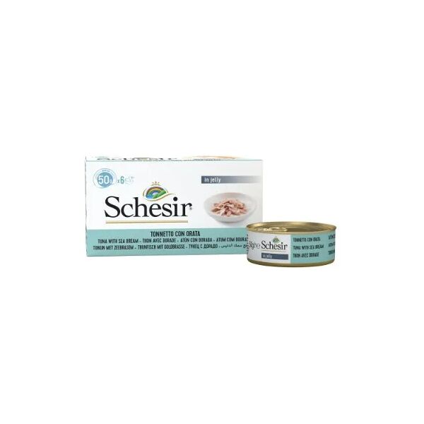 schesir cat lattina multipack 6x50g tonnetto con orata